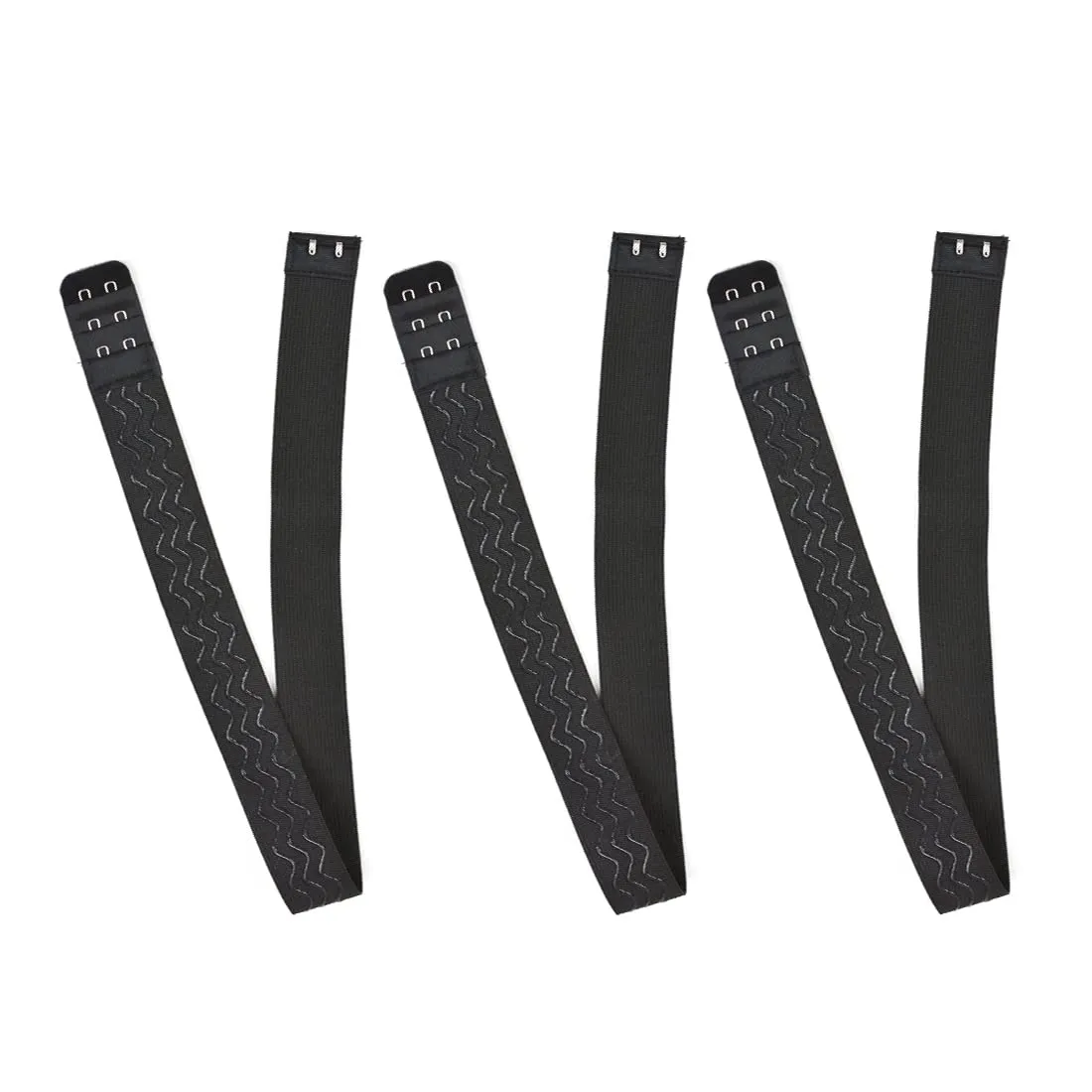 3 Pcs Non-Slip Adjustable Elastic Band Wavy Silicone Wig Band with Removable Hooks for Fixed Wigs (Width 1.2 Inch/3.0 cm)