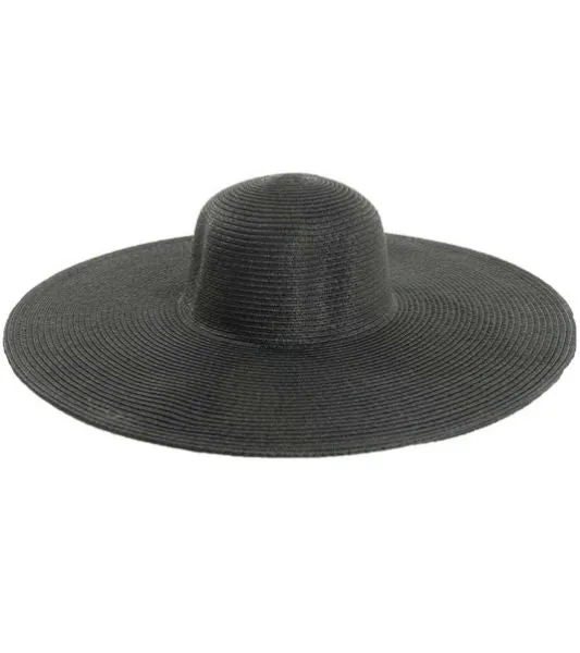 6" Wide Wired Brim Sun Hat in Black