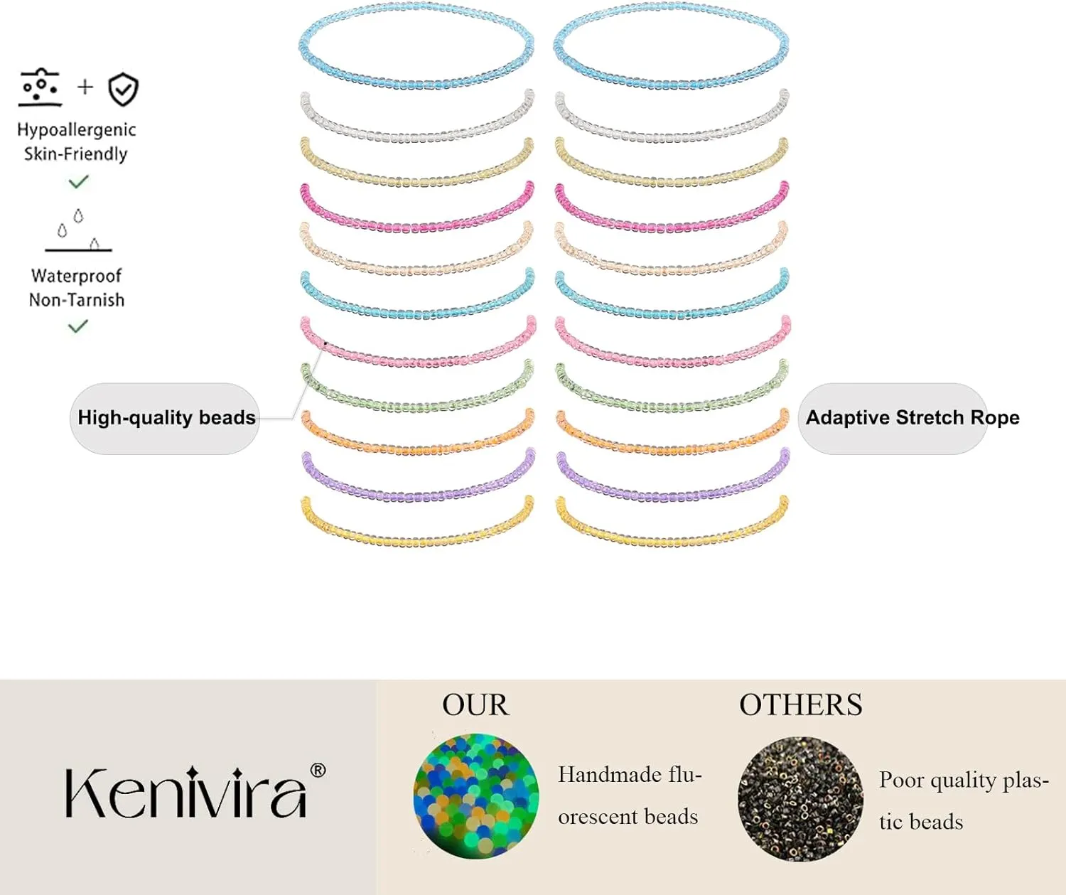 Ankle Bracelets for Women, Handmade Beaded Anklets for Women