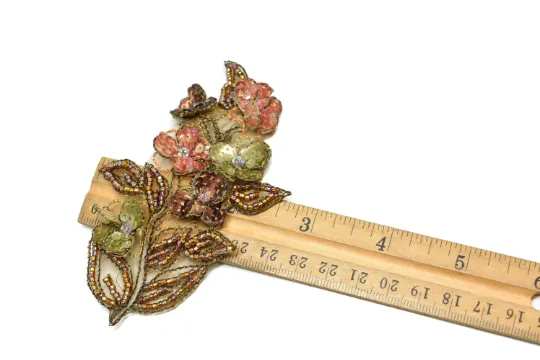 Beaded Floral Applique | Sew on Beaded Flower Applique | DIY Fashion Sewing