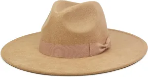 Big Wide Brim Fedora Hat for Women - Nashville Outfits Western Hats Women's Felt Panama Rancher Hat
