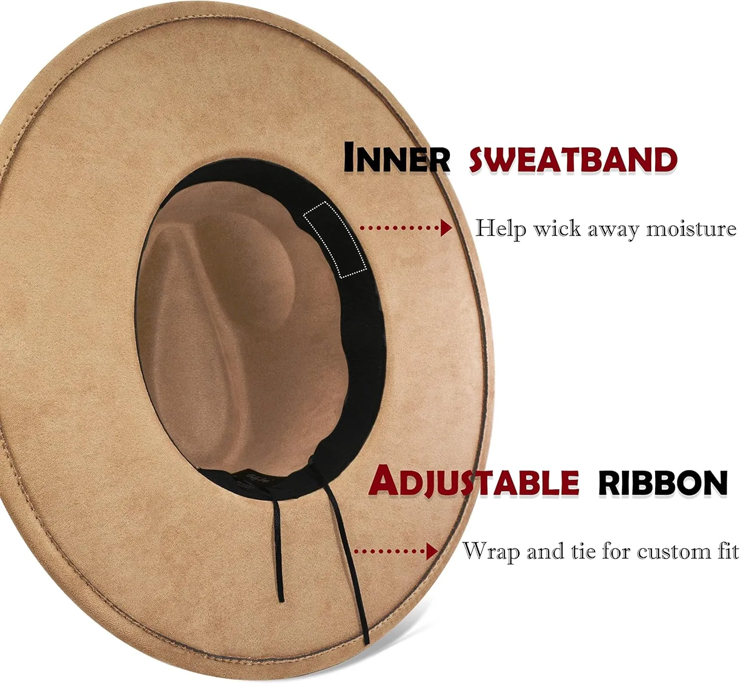 Big Wide Brim Fedora Hat for Women - Nashville Outfits Western Hats Women's Felt Panama Rancher Hat