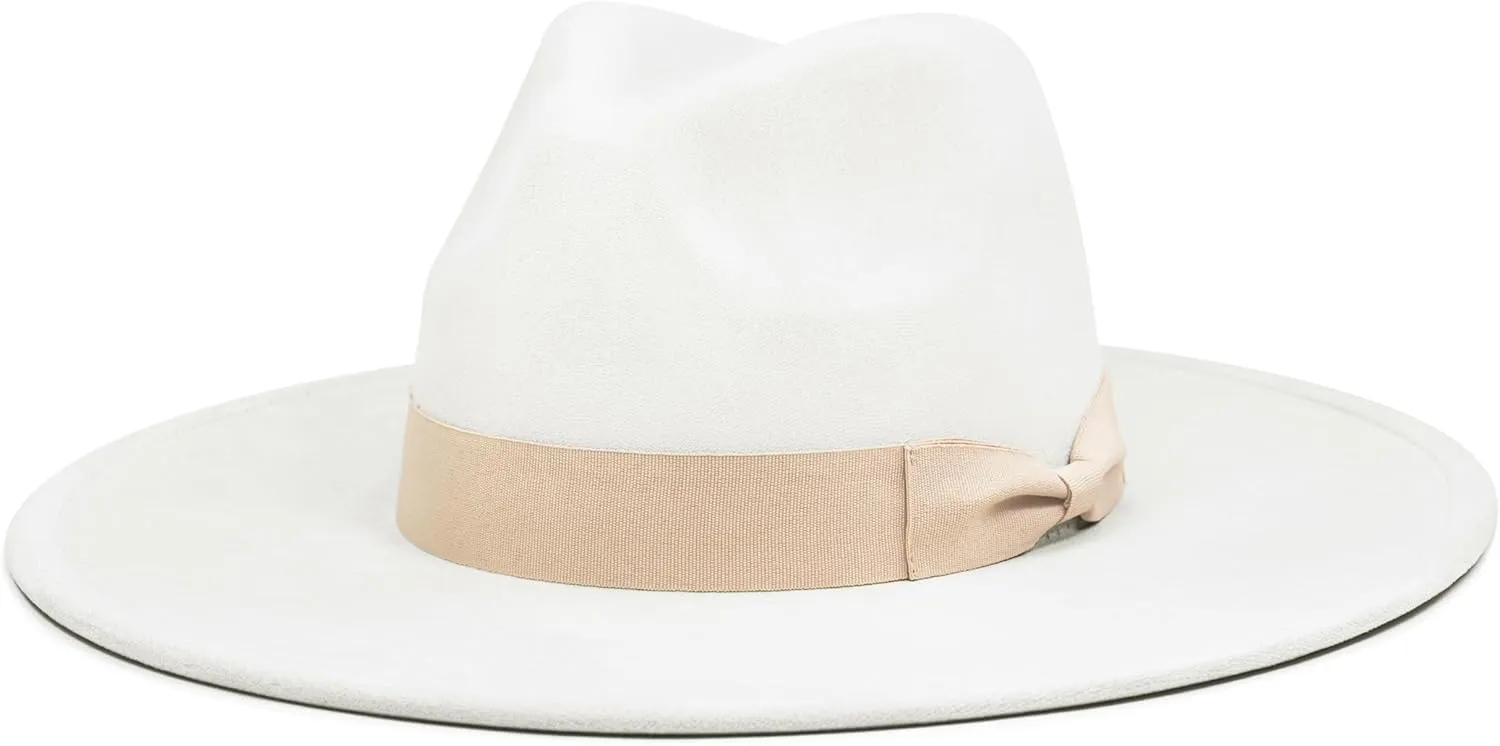 Big Wide Brim Fedora Hat for Women - Nashville Outfits Western Hats Women's Felt Panama Rancher Hat