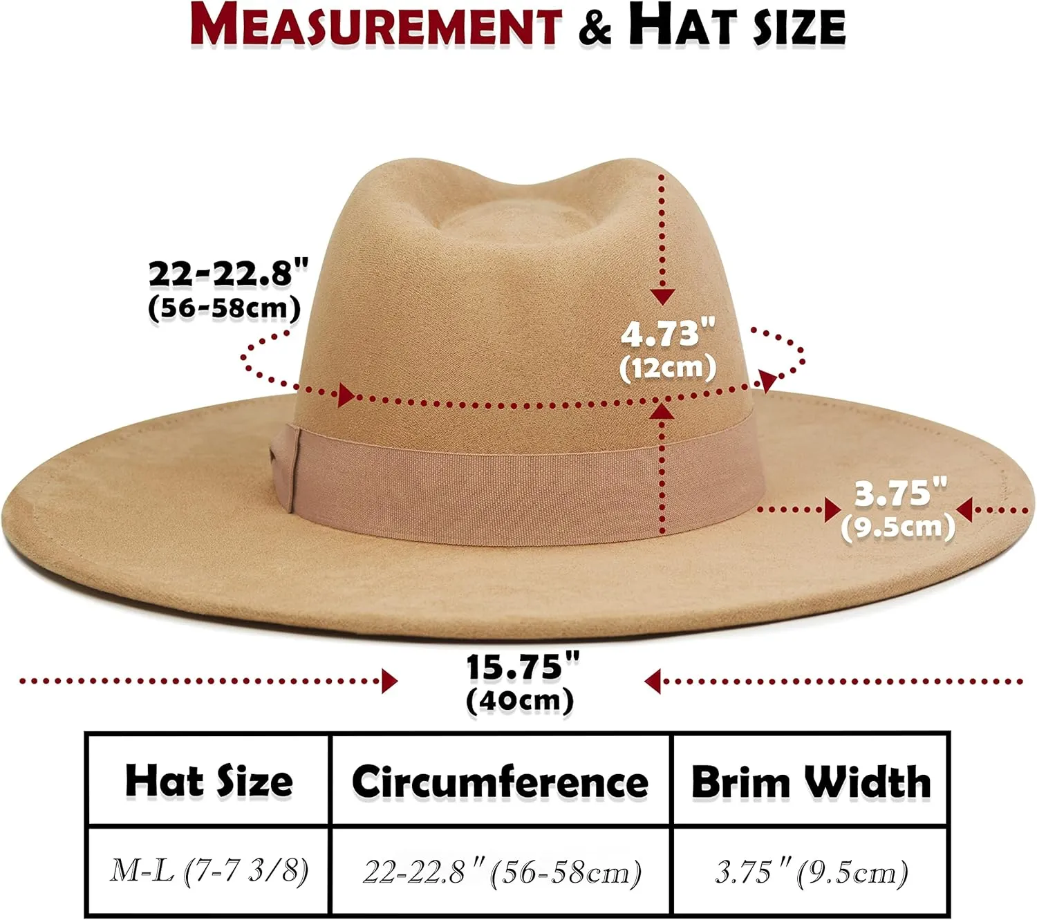 Big Wide Brim Fedora Hat for Women - Nashville Outfits Western Hats Women's Felt Panama Rancher Hat