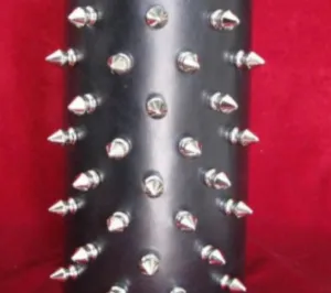 Black Leather Gauntlet w/ Silver Tree Spikes