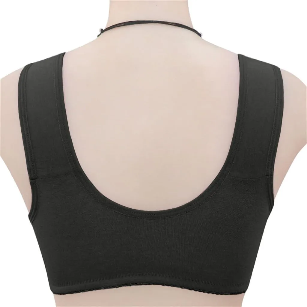 Daisy Lace Bras for Women Front Closure No Underwire Comfort Senior Wireless Snap Closing Bra