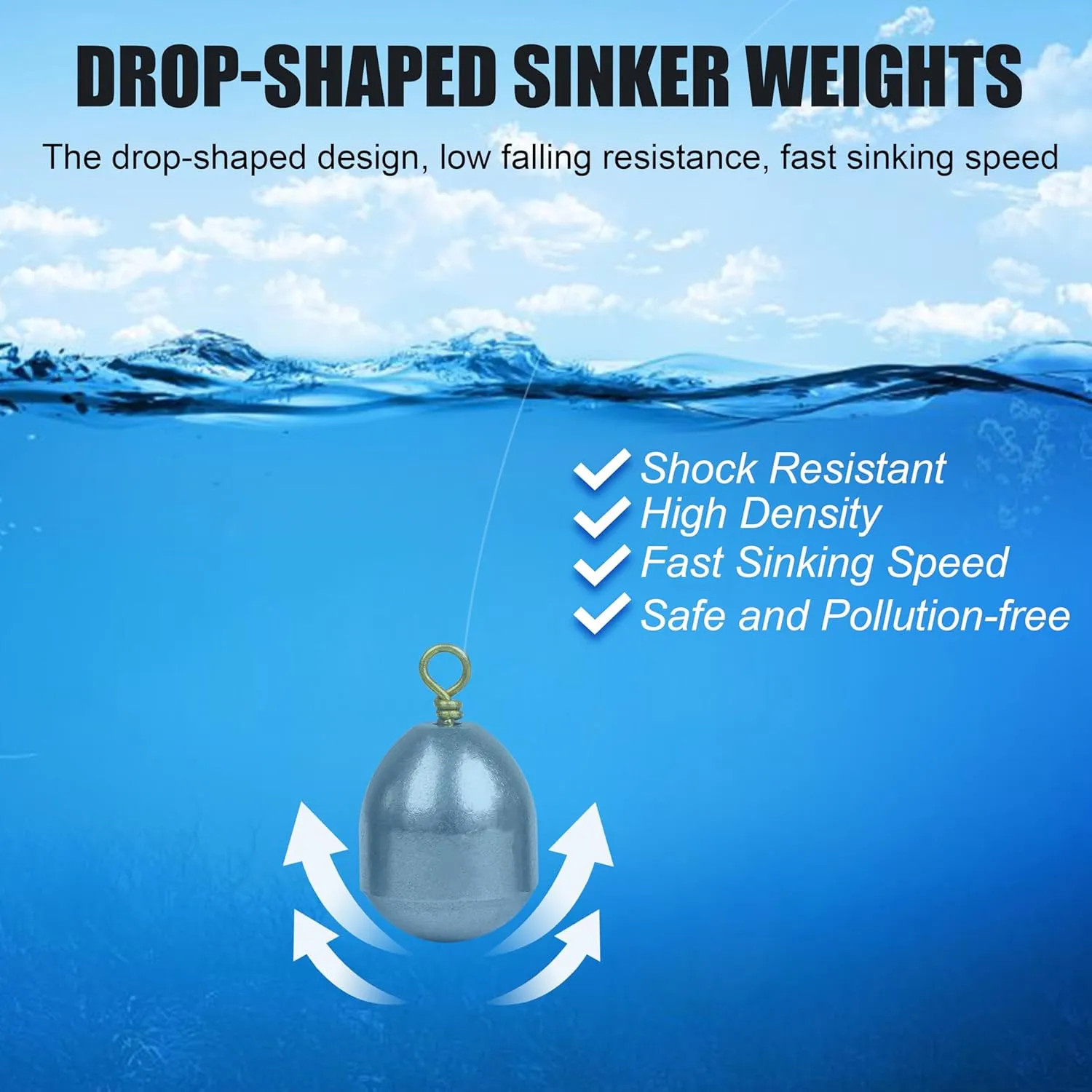 Fishing Weights Sinkers Kit,15pcs Bass Casting Sinkers Weights Bell Sinkers Iron Fishing Weights with Ring Drop Shot for Saltwater Freshwater 1/8oz-1oz