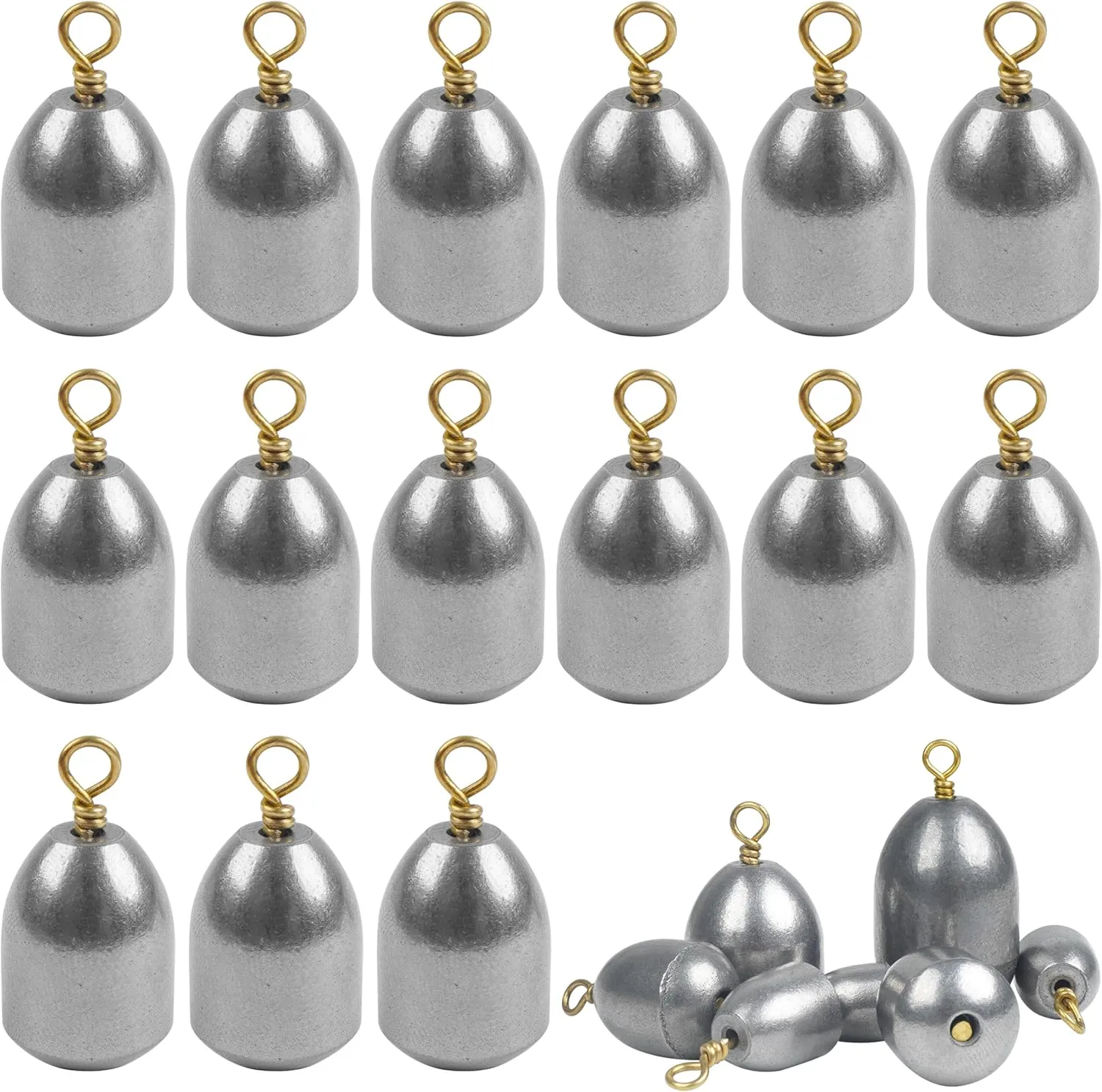 Fishing Weights Sinkers Kit,15pcs Bass Casting Sinkers Weights Bell Sinkers Iron Fishing Weights with Ring Drop Shot for Saltwater Freshwater 1/8oz-1oz