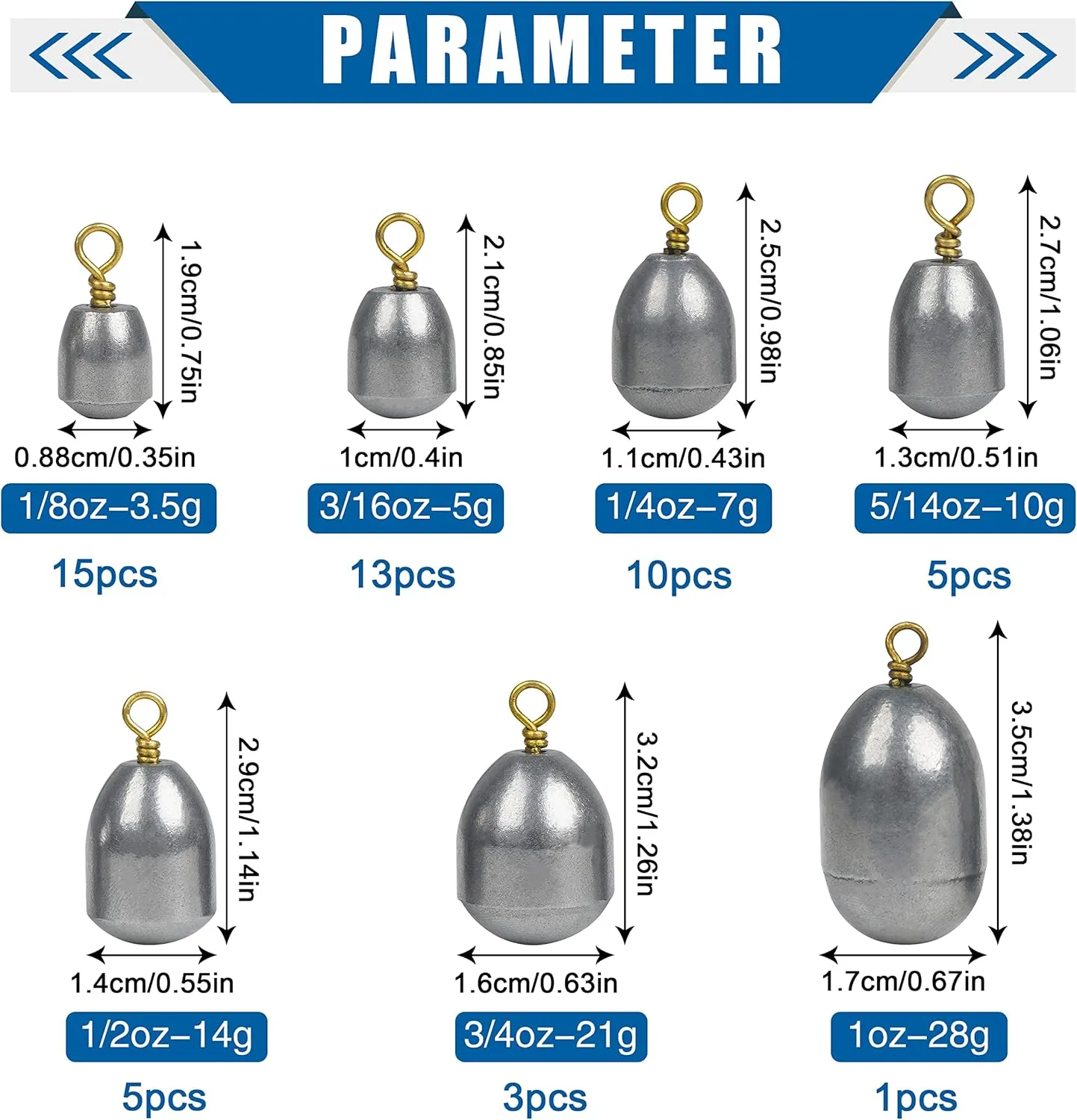 Fishing Weights Sinkers Kit,19/52pcs Bass Casting Sinkers Weights Bell Sinkers Assorted Iron Fishing Weights Drop Catfish Sinkers Weights for Saltwater Freshwater Fishing