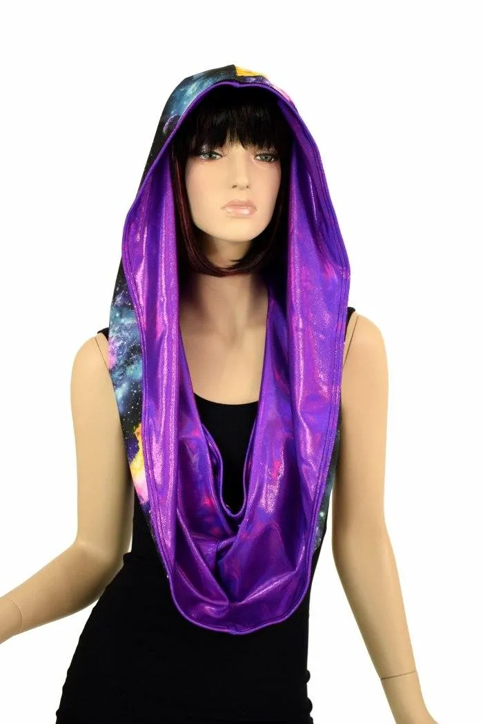 Galaxy & Purple HUGE Reversible Festival Hood