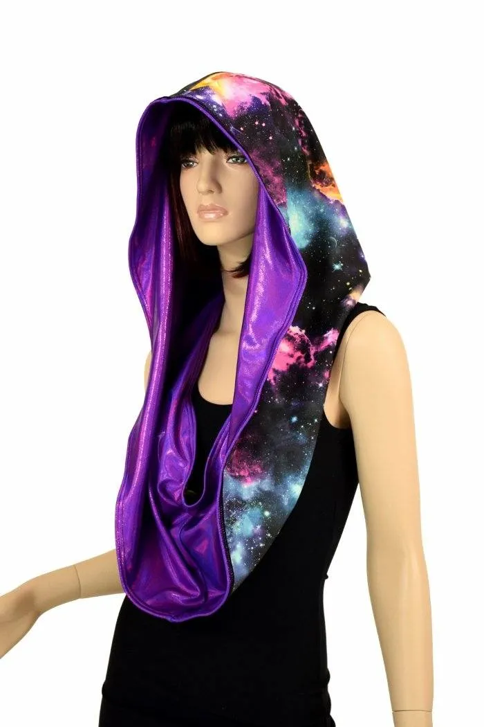 Galaxy & Purple HUGE Reversible Festival Hood