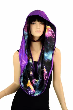Galaxy & Purple HUGE Reversible Festival Hood