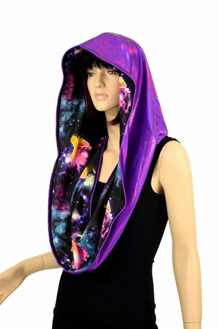 Galaxy & Purple HUGE Reversible Festival Hood
