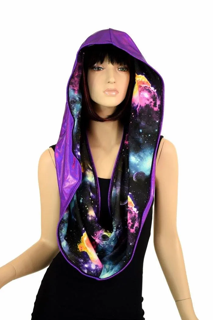 Galaxy & Purple HUGE Reversible Festival Hood