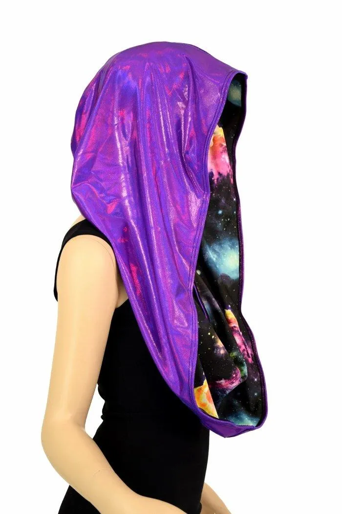 Galaxy & Purple HUGE Reversible Festival Hood