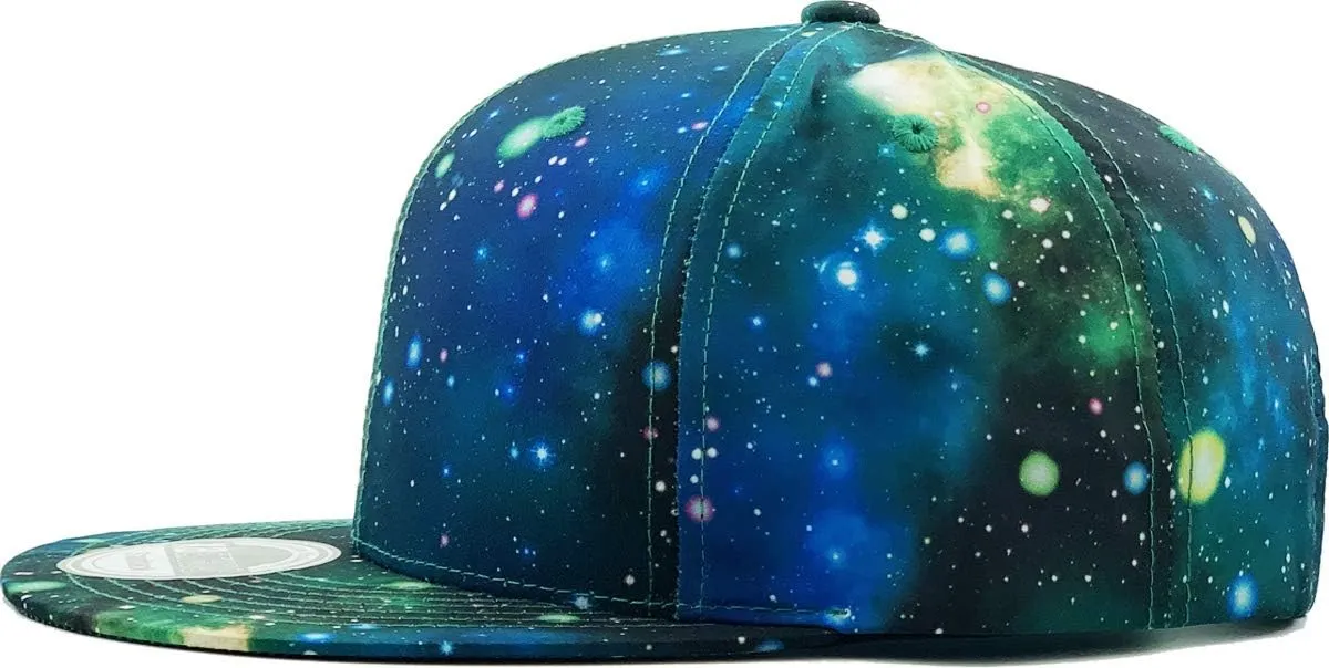 Galaxy Leaf Hologram Floral Aztec Bandana Print Brim Snapback Hat Baseball Cap