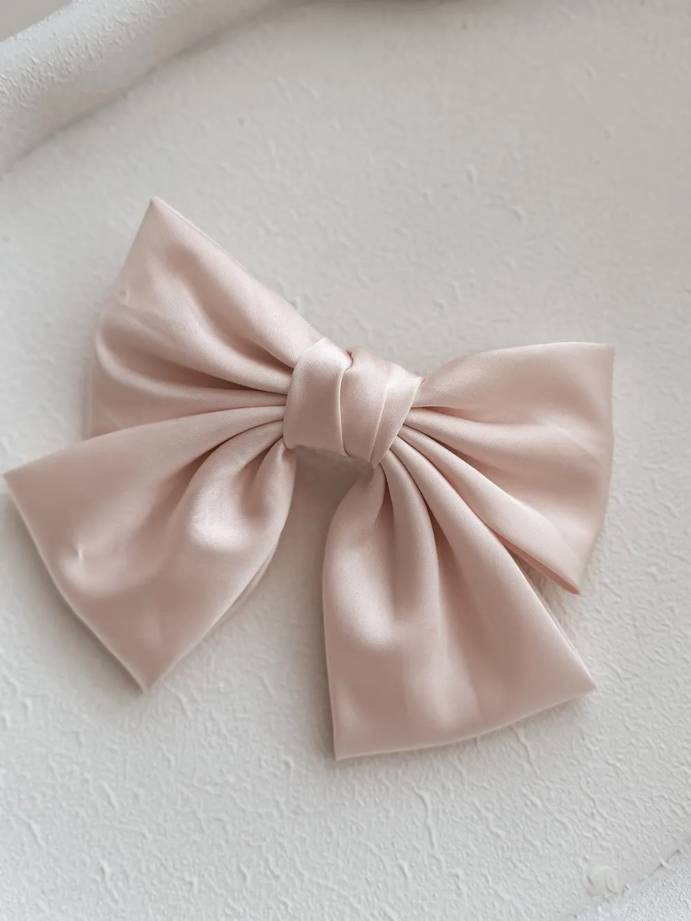 Girls Pink Satin Bow