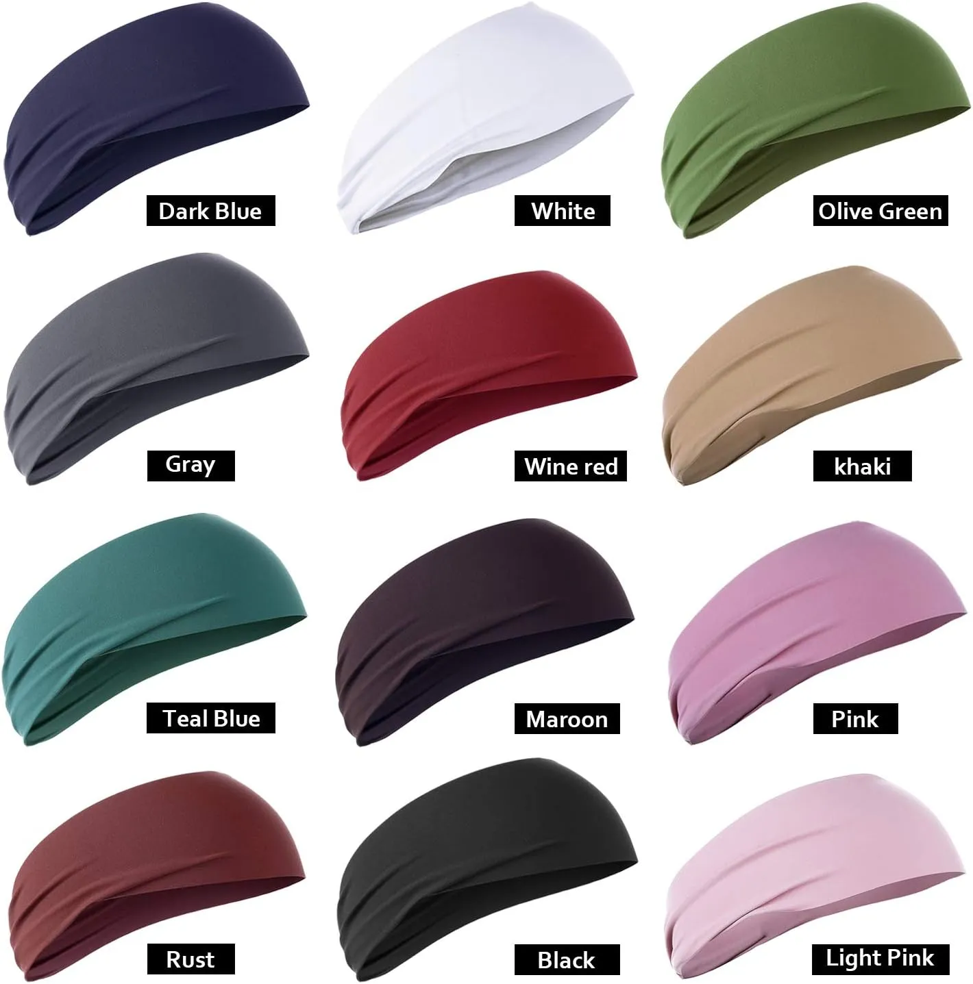 GNEGNI Sports Headbands for Kids, Sweatbands for Girls and Boys Moisture Wicking Elastic Hairband for Toddler Children and Teenagers-Available in 2 Size