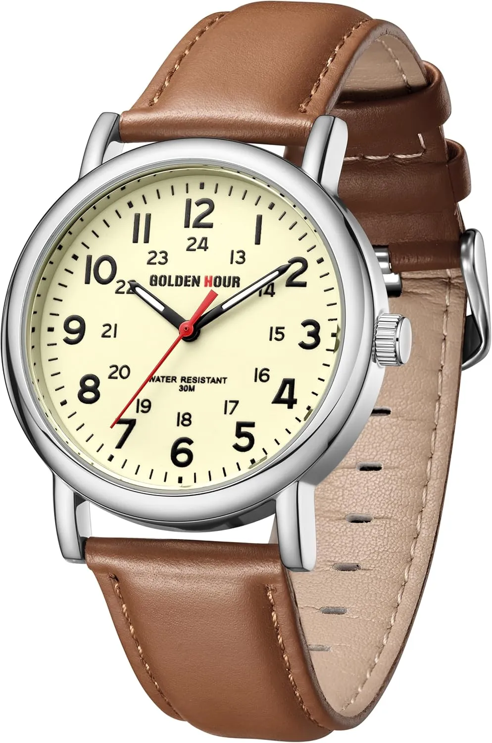 GOLDEN HOUR Mens Quartz Analog Easy to Read 38mm Watch
