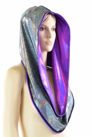 Grape & Silver Reversible Infinity Festival Hood