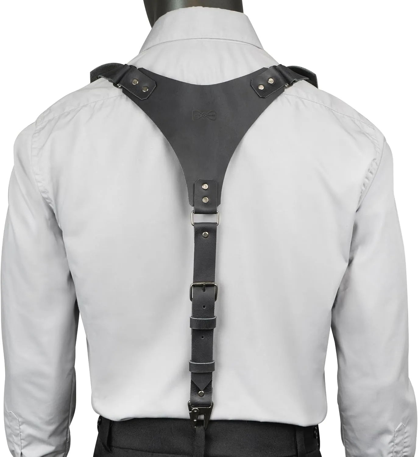 Hide & Groom, Hipster Style Suspenders with Adjustable Straps, Full Grain Leather, Handmade