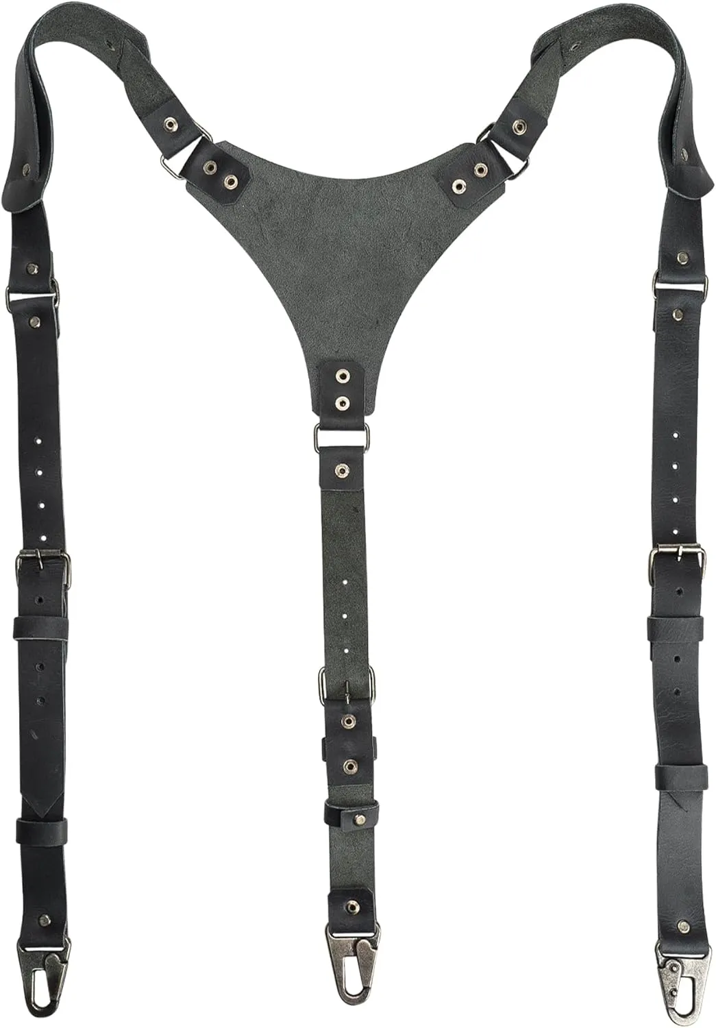 Hide & Groom, Hipster Style Suspenders with Adjustable Straps, Full Grain Leather, Handmade