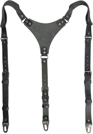 Hide & Groom, Hipster Style Suspenders with Adjustable Straps, Full Grain Leather, Handmade