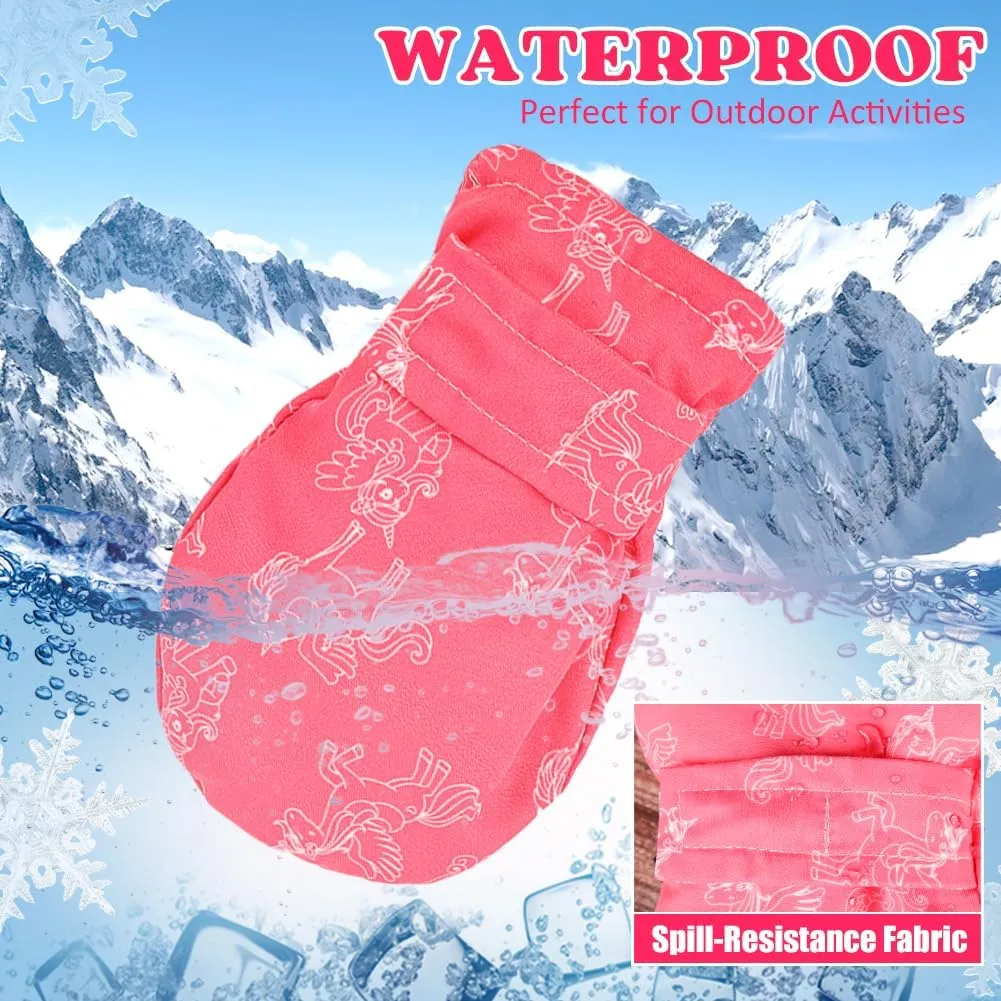 HONGTEYA Toddler Gloves Mittens Waterproof Toddler Snow Gloves Baby Winter Mittens for Toddler Boys Girls Baby Gloves