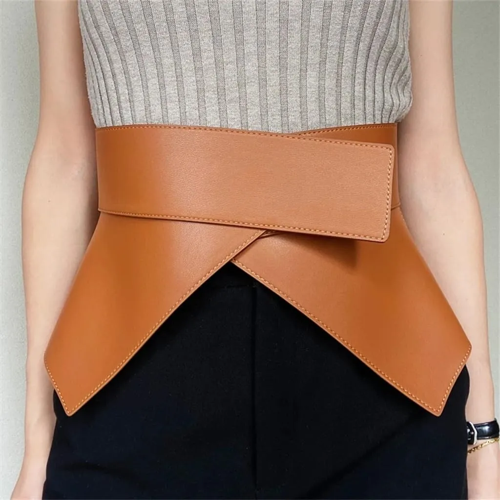 JSEIAJB Corseted Wide Waistband Leather Women's Wide Belt