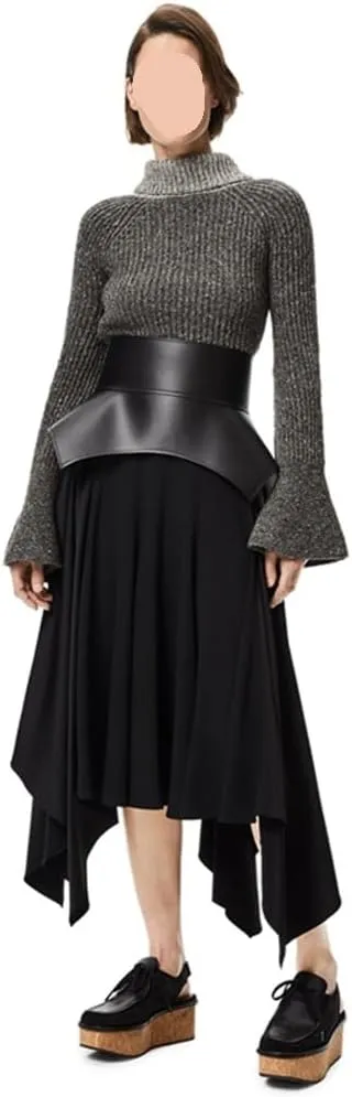 JSEIAJB Wide Waist Print, Leather Coat, Leather Wide Waistband Curved Waist Seal, Waist Tight Fitting Corset