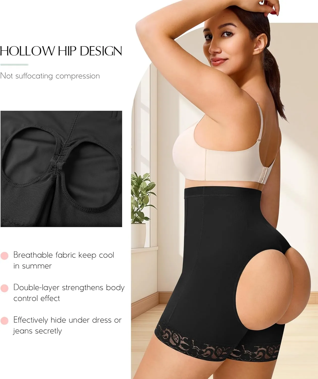 MERYOSZ Shapewear Shorts Tummy Control Underwear Butt Lifting Panties Shapewear High Waisted Faja Body Shaper Girdle