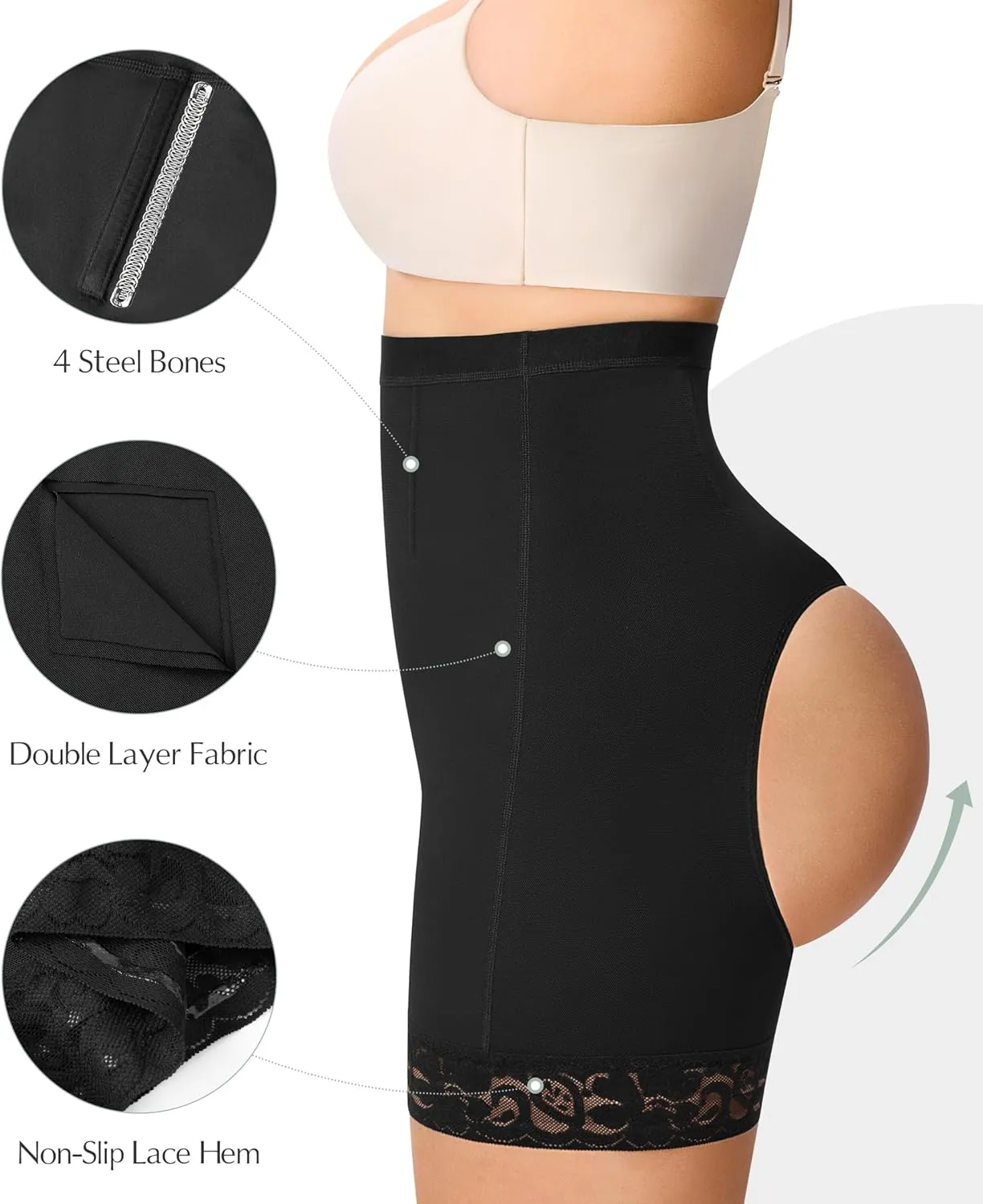 MERYOSZ Shapewear Shorts Tummy Control Underwear Butt Lifting Panties Shapewear High Waisted Faja Body Shaper Girdle