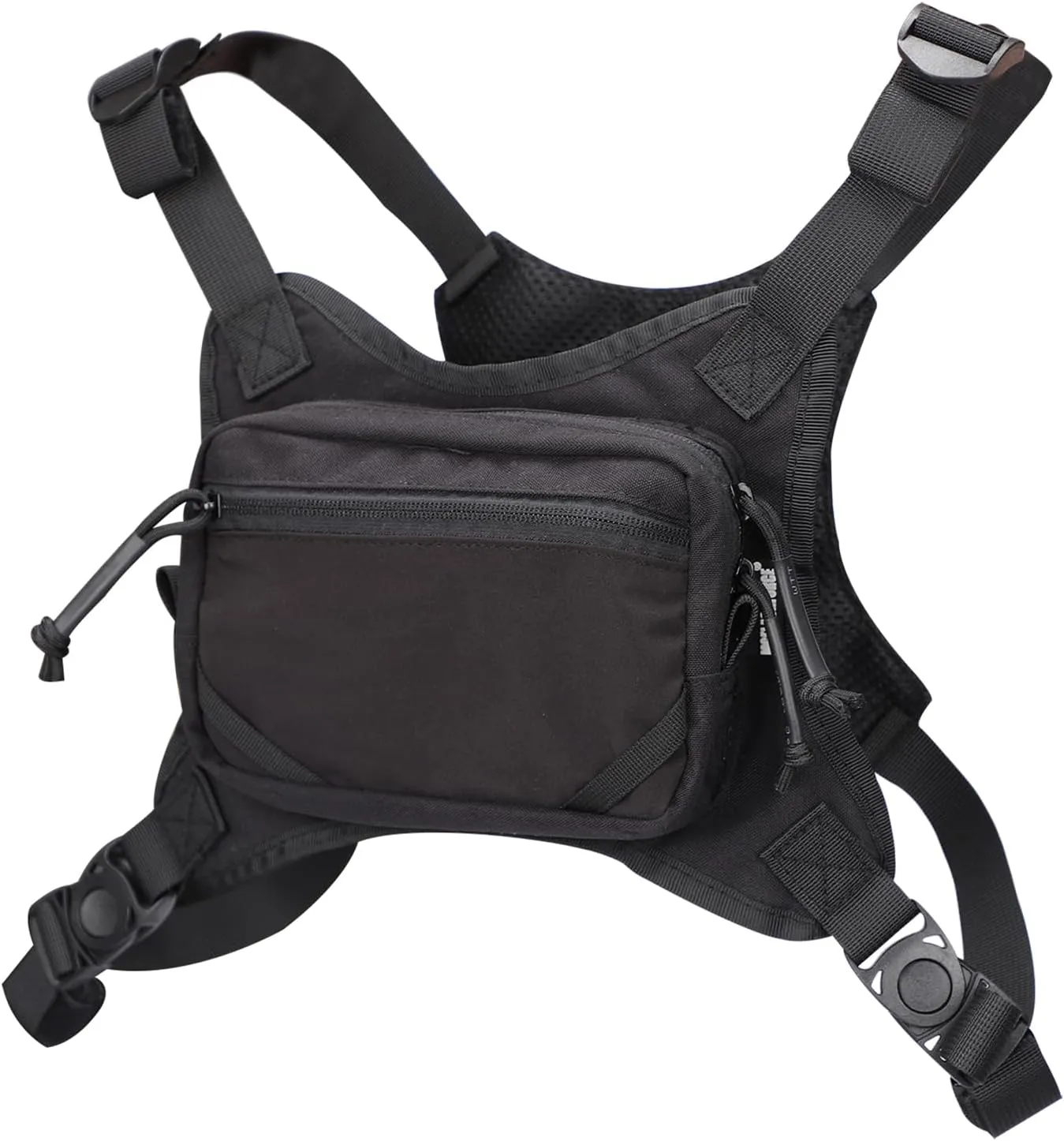 MGFLASHFORCE Chest Bag for Men and Women, Chest Rig Pack Front EDC Pouch Running Vest Phone Holder for Workout, Hiking and Outdoor Sports
