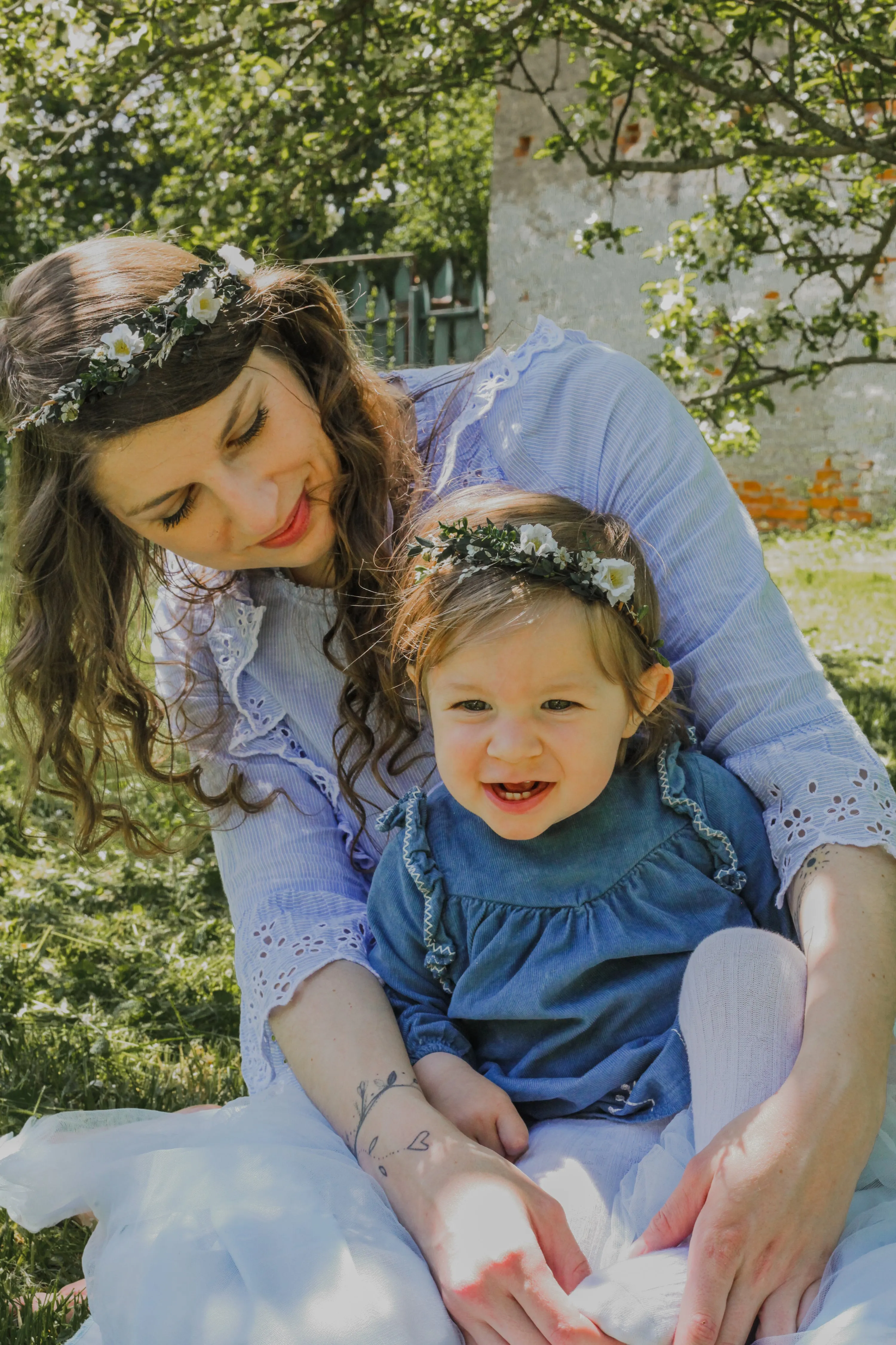 Mommy and me flower crowns Matching set of hair wreaths for mum and daughter Family photoshoot Flower girl wreath Bridal greenery wreath