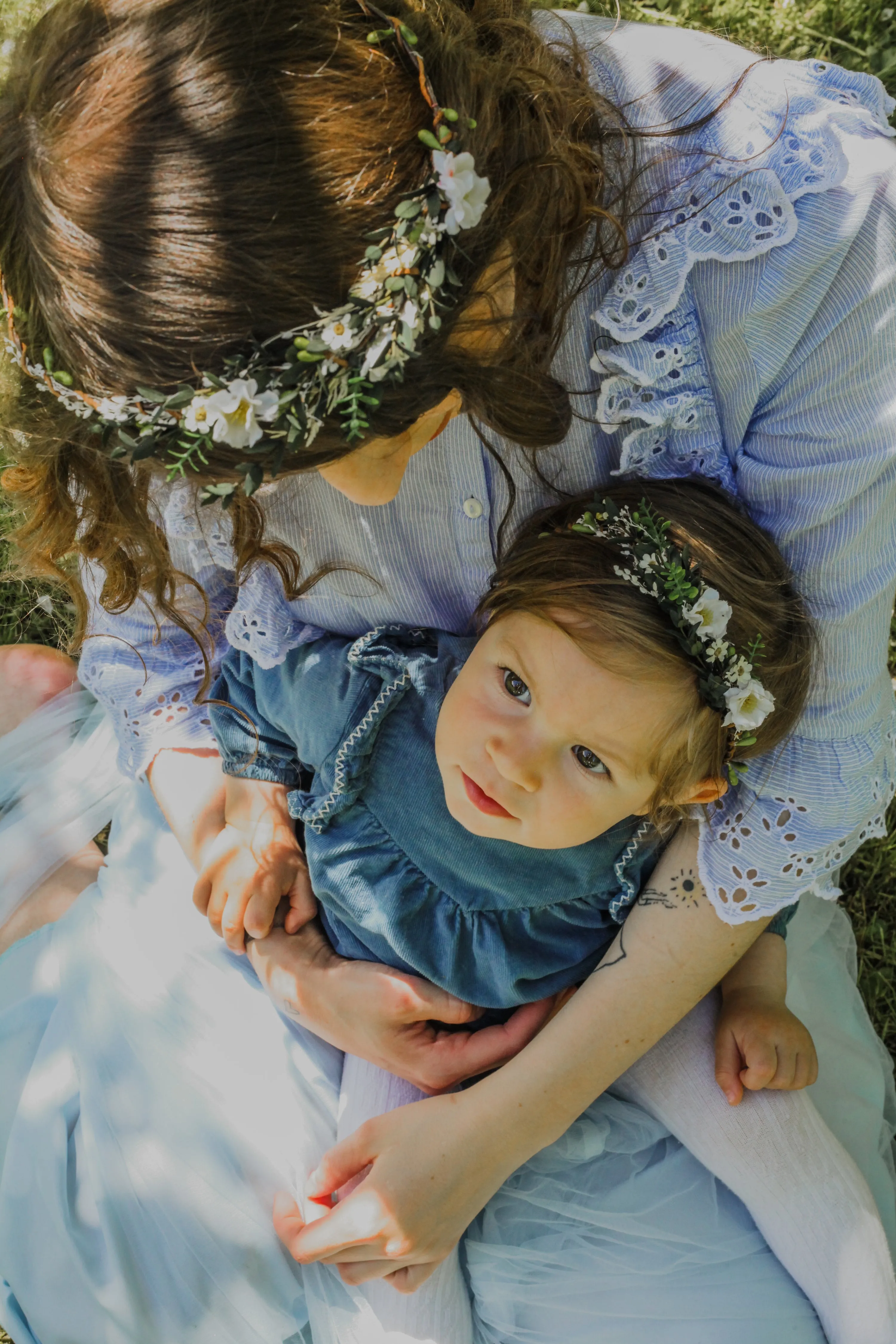 Mommy and me flower crowns Matching set of hair wreaths for mum and daughter Family photoshoot Flower girl wreath Bridal greenery wreath