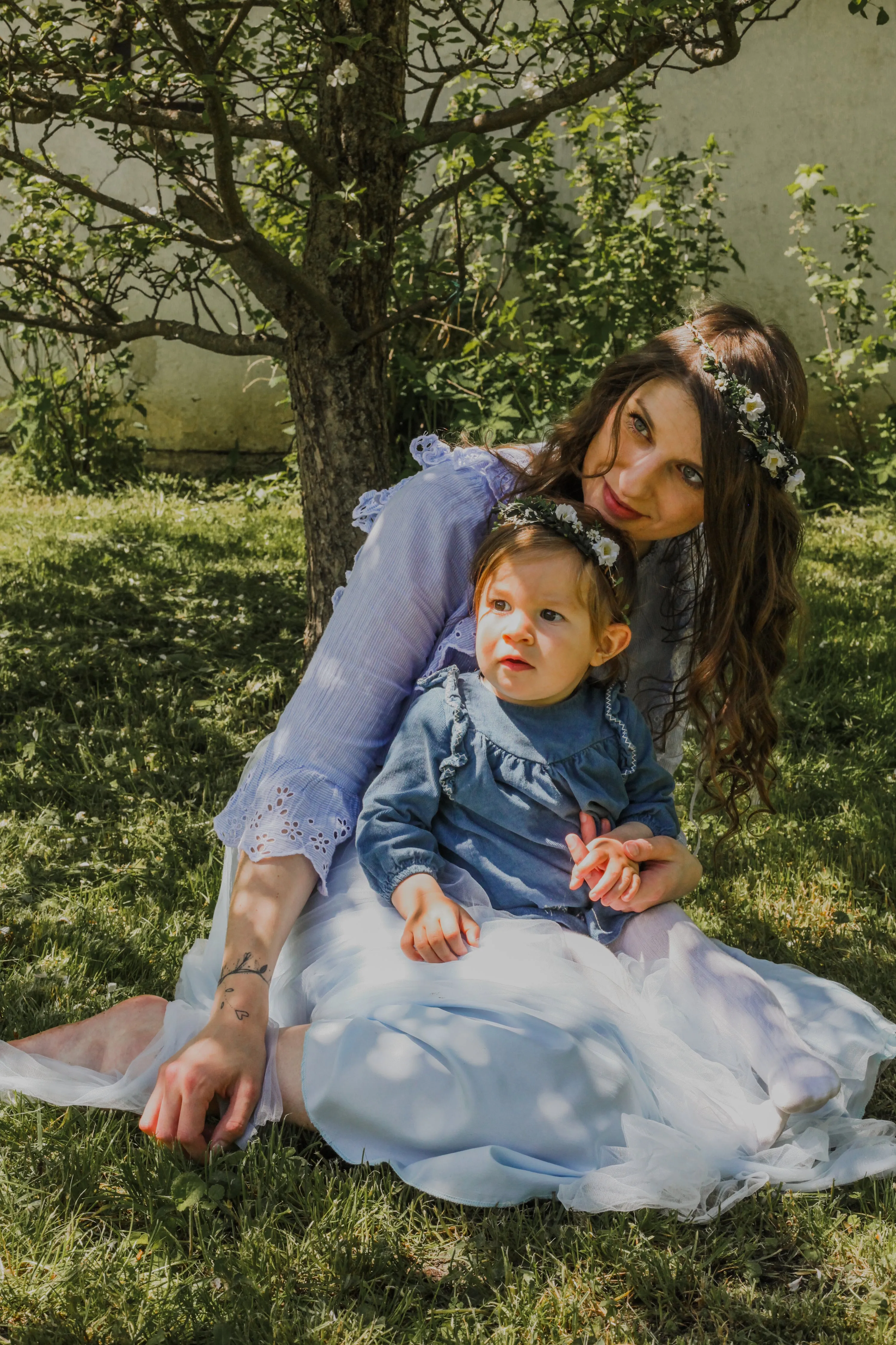 Mommy and me flower crowns Matching set of hair wreaths for mum and daughter Family photoshoot Flower girl wreath Bridal greenery wreath