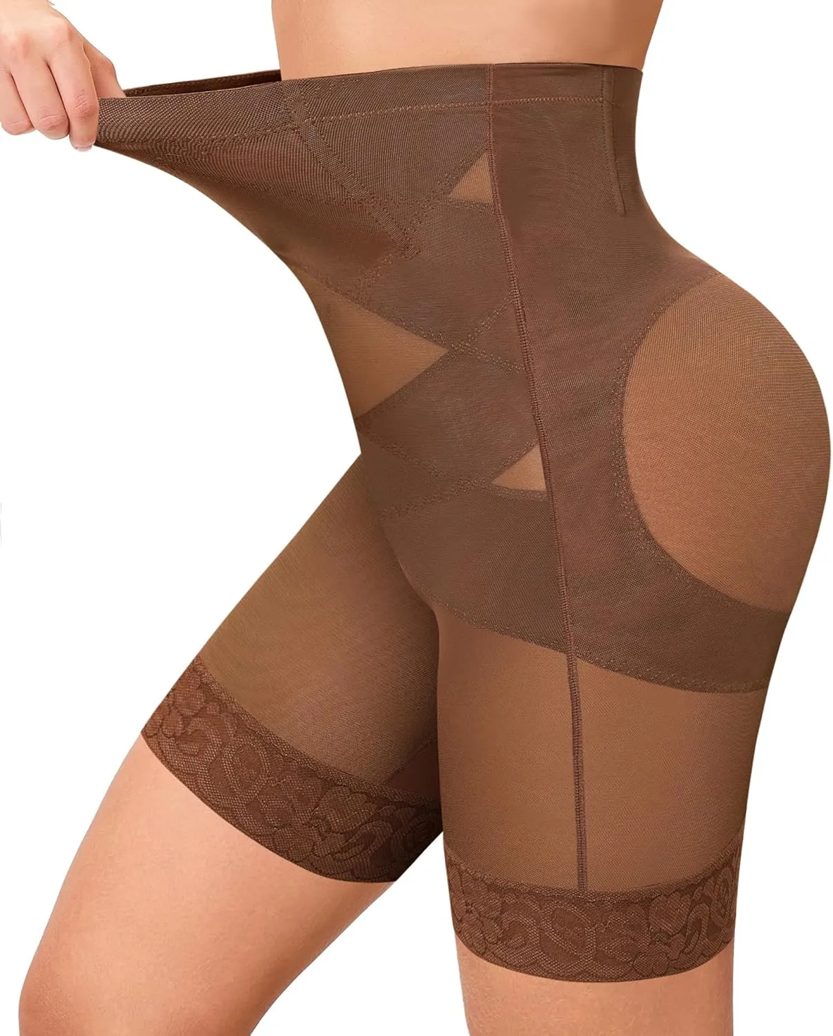 Nebility Tummy Control Shapewear Shorts High Waisted Body Shaper Butt Lifting Panties Thigh Slimmer Girdle