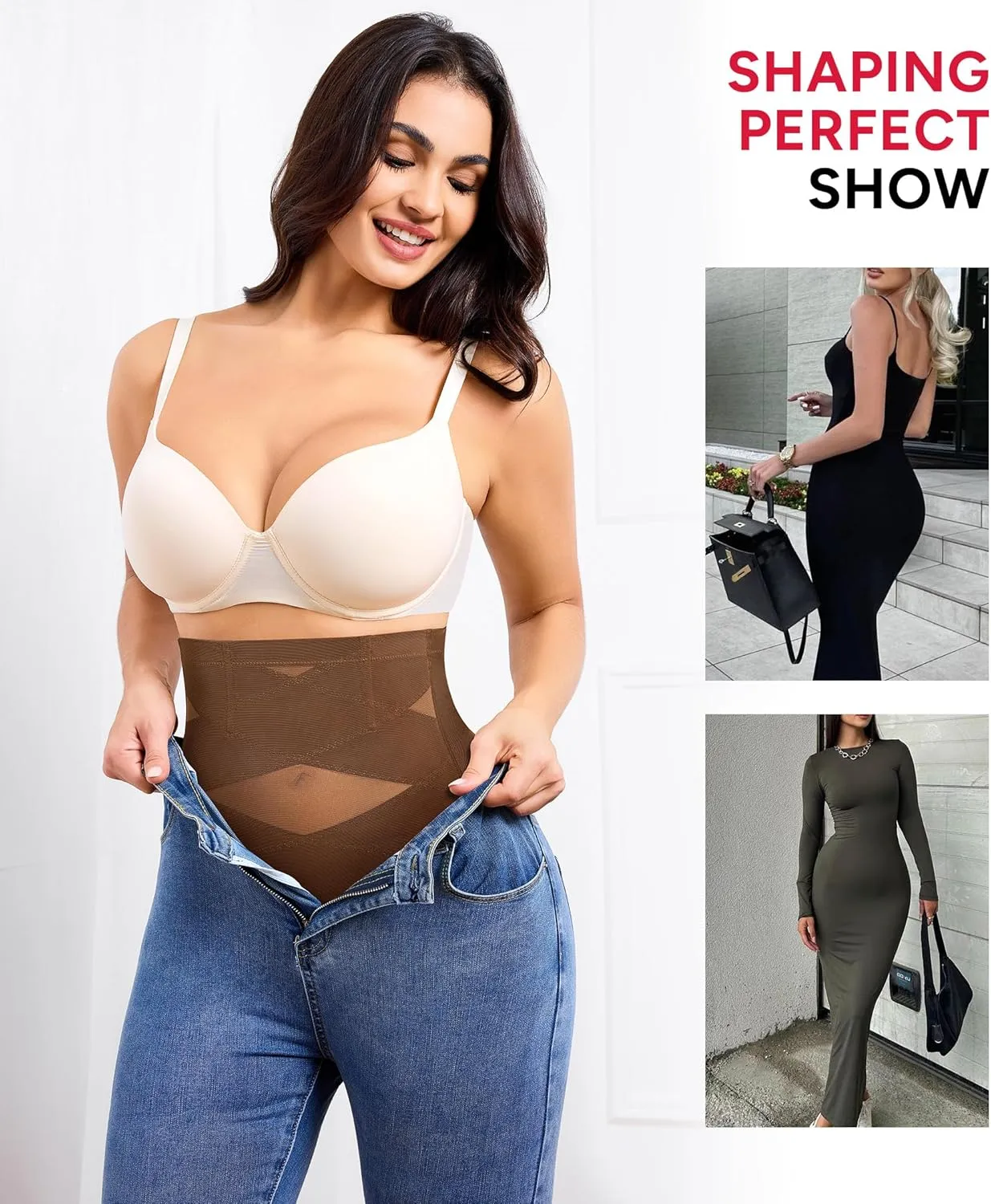 Nebility Tummy Control Shapewear Shorts High Waisted Body Shaper Butt Lifting Panties Thigh Slimmer Girdle