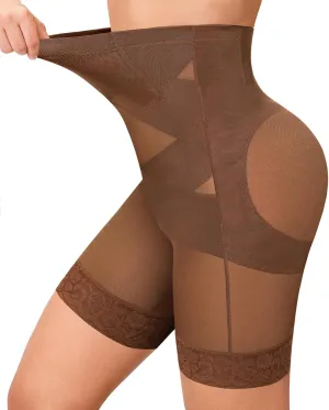 Nebility Tummy Control Shapewear Shorts High Waisted Body Shaper Butt Lifting Panties Thigh Slimmer Girdle