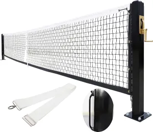 Pickleball Court Net System, Pickleball Net Set  22 FT Regulation Net with 2 Pickleball Posts, Premium-Grade Brass Winder, Professional Net, Surface Mount  Ideal for Indoor or Outdoor Use