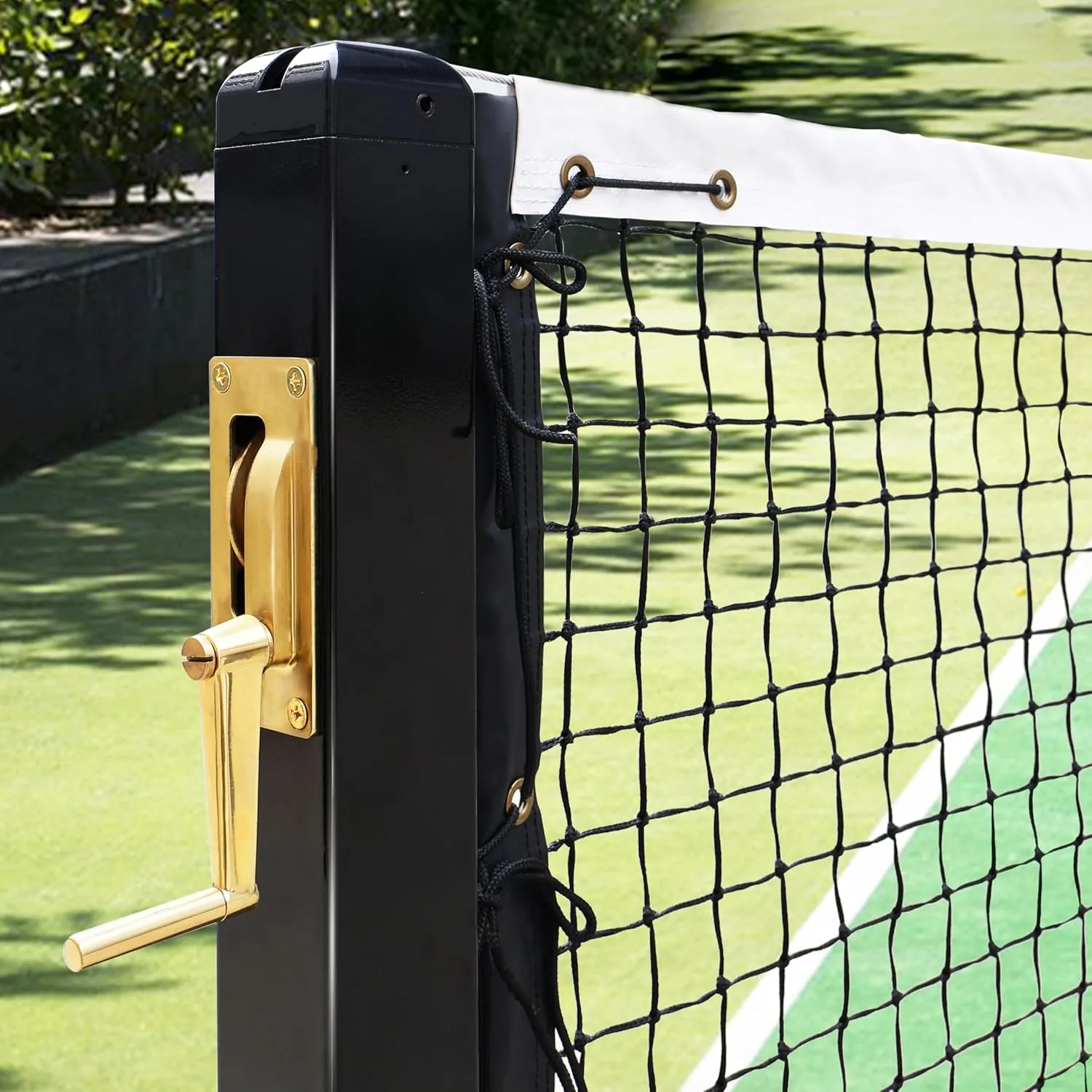 Pickleball Court Net System, Pickleball Net Set  22 FT Regulation Net with 2 Pickleball Posts, Premium-Grade Brass Winder, Professional Net, Surface Mount  Ideal for Indoor or Outdoor Use
