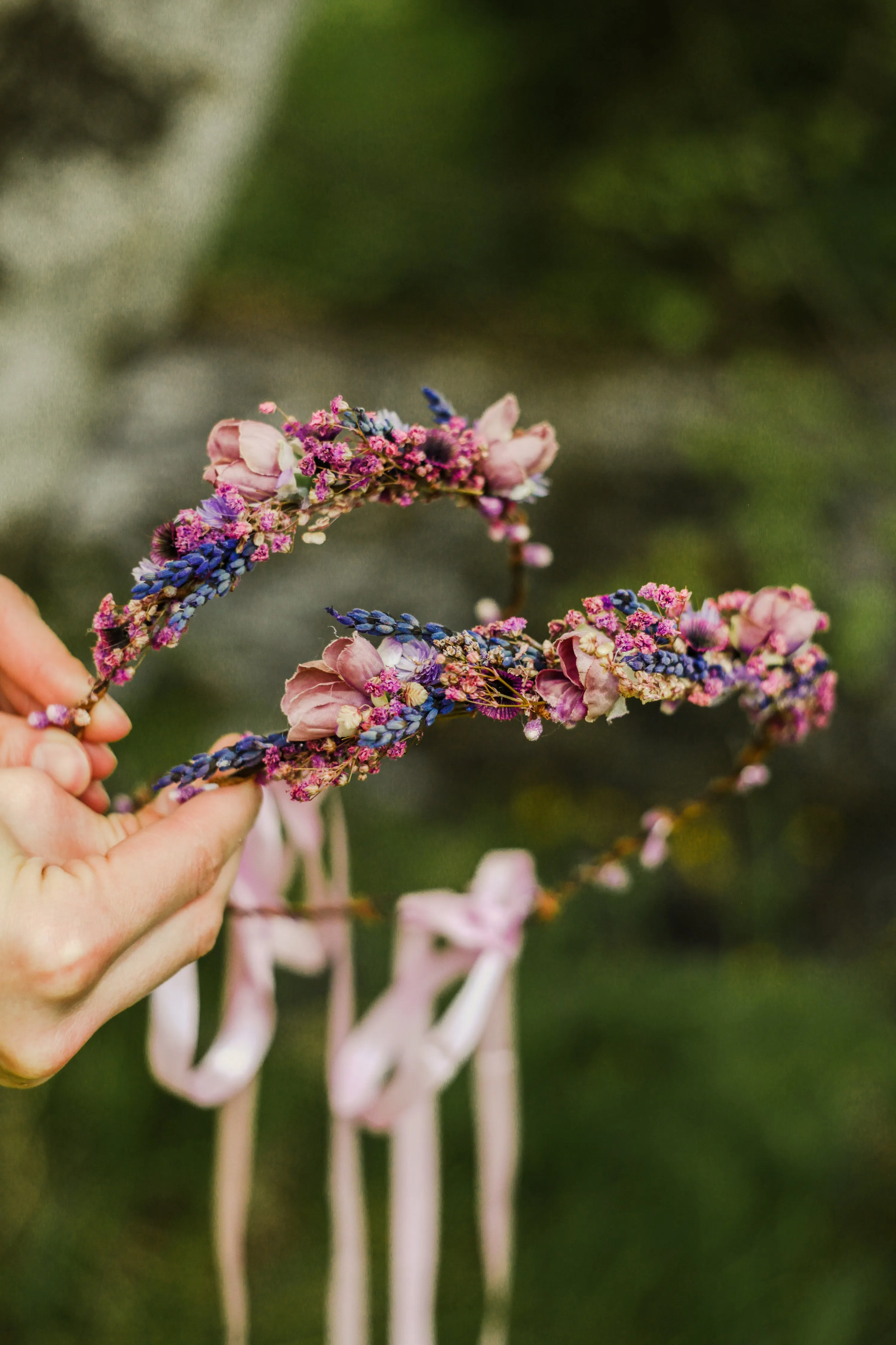 Pink and purple flower hair crowns Set of matching crowns Mummy and me Wedding accessories Children photo props flower girl headpiece
