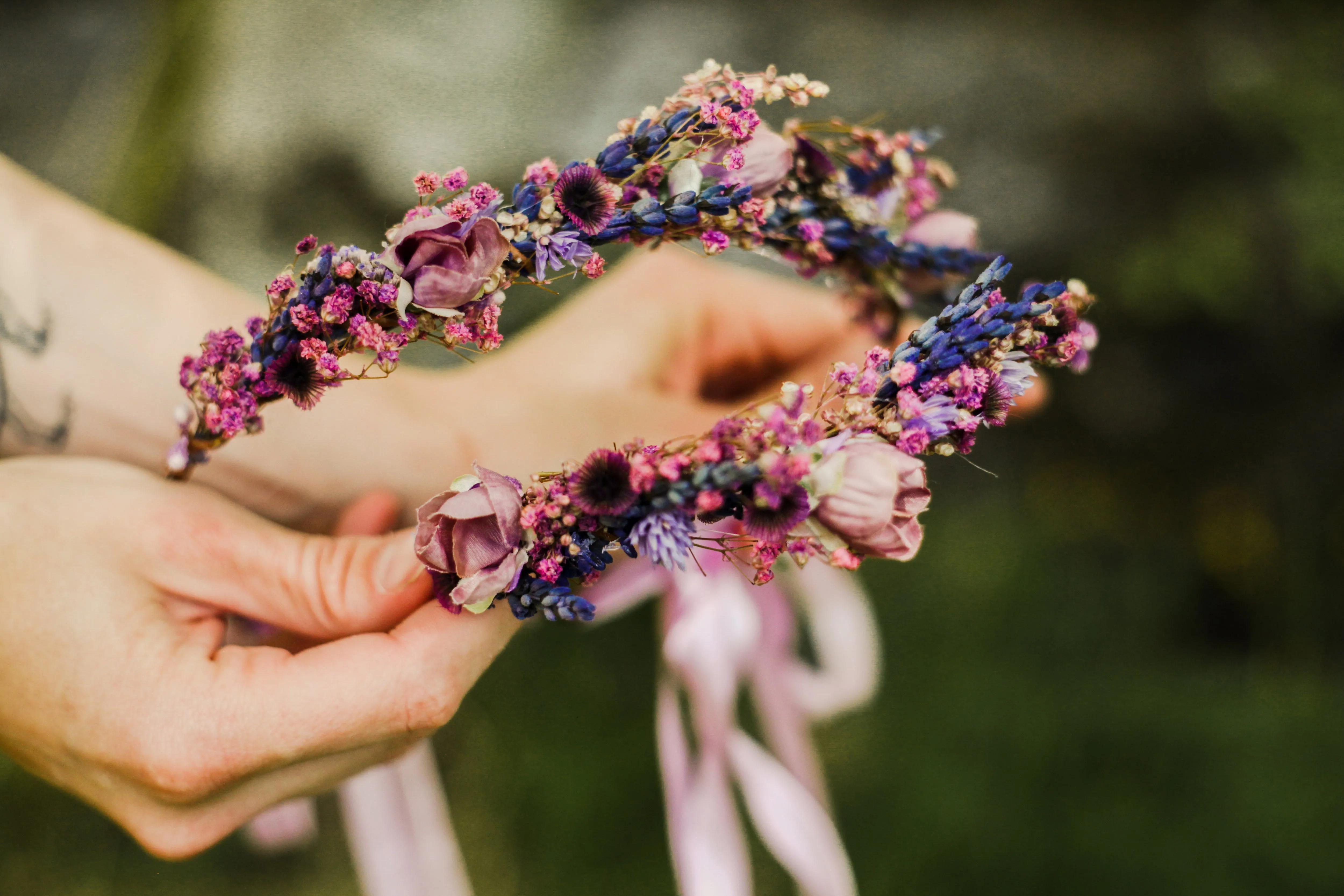 Pink and purple flower hair crowns Set of matching crowns Mummy and me Wedding accessories Children photo props flower girl headpiece