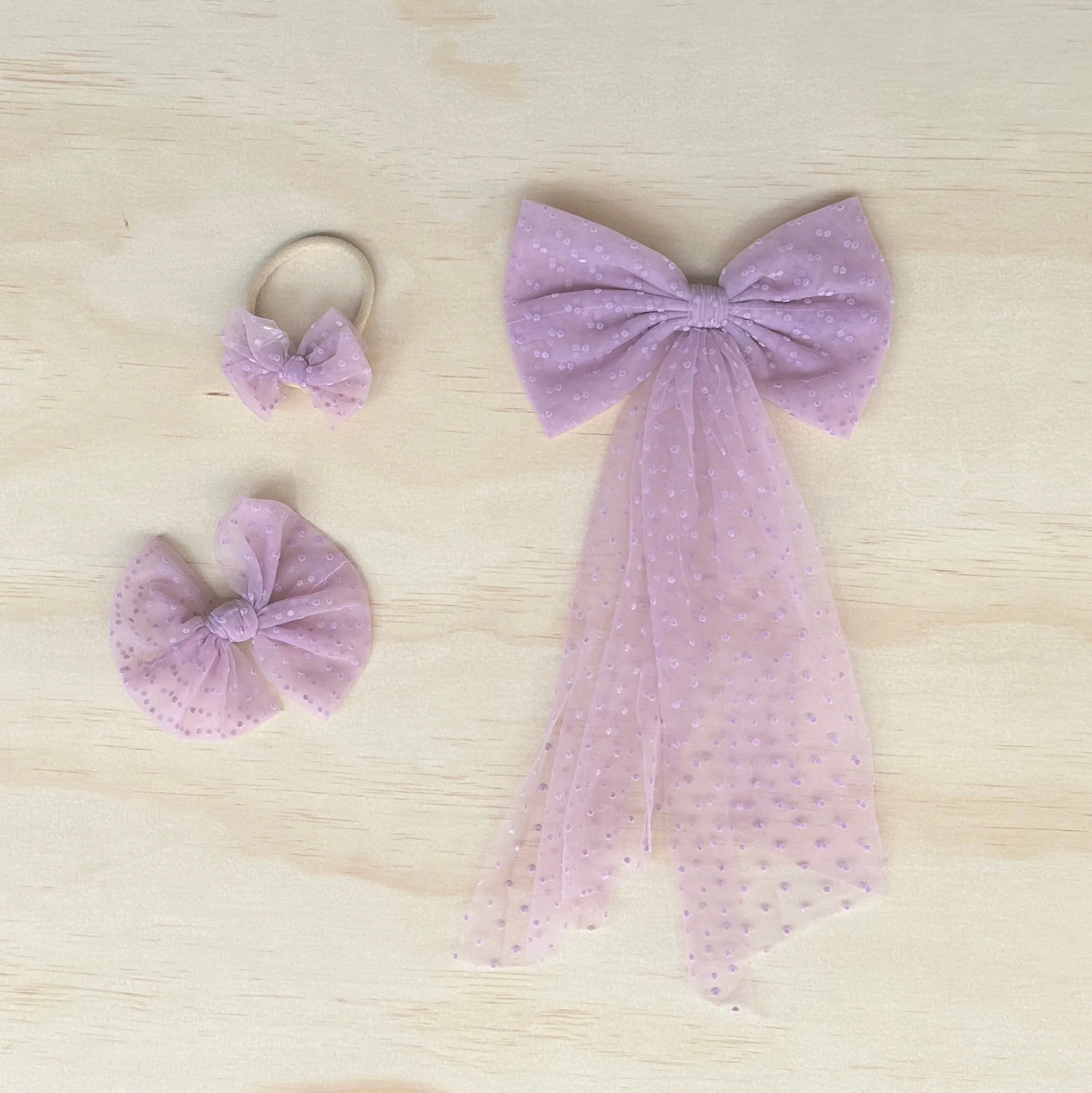 Poppy Lilac Tulle Bow