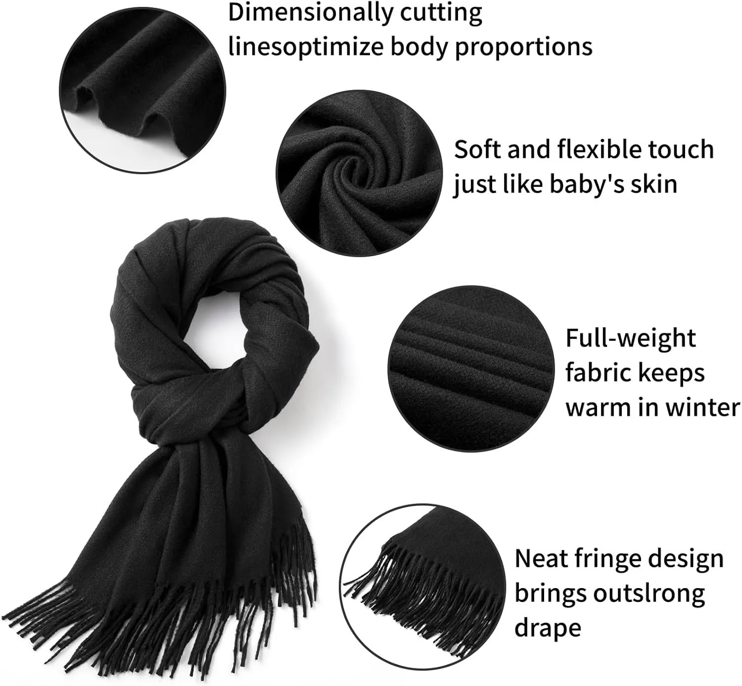 Premillow Scarfs for Women, Winter Scarf, Classic Pashmina Shawls and Wraps, Cashmere Feel Scarfs for Women, Long Scarves