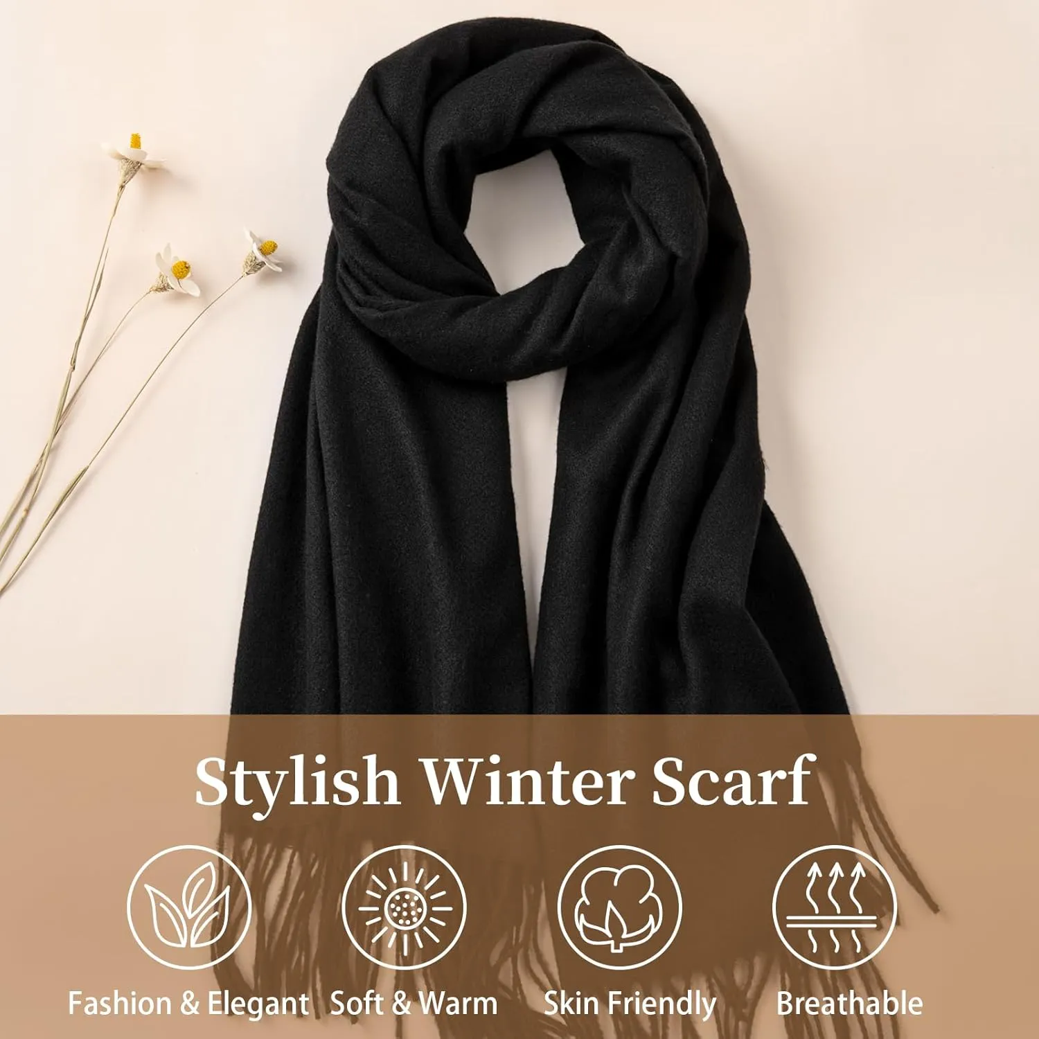 Premillow Scarfs for Women, Winter Scarf, Classic Pashmina Shawls and Wraps, Cashmere Feel Scarfs for Women, Long Scarves