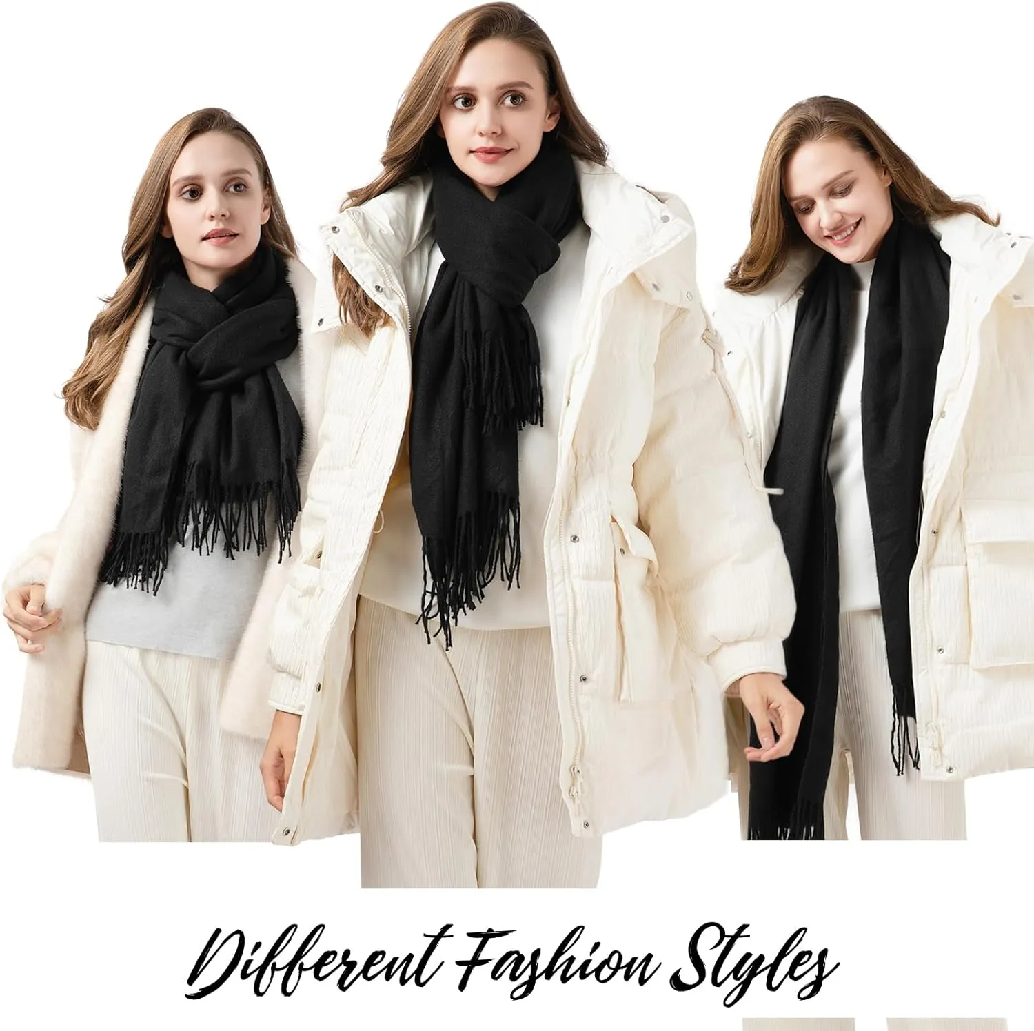 Premillow Scarfs for Women, Winter Scarf, Classic Pashmina Shawls and Wraps, Cashmere Feel Scarfs for Women, Long Scarves