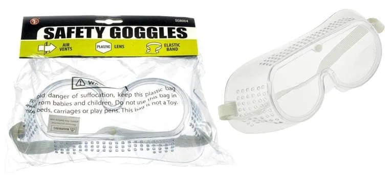 Safety Goggles, Adjustable Elastic Headband, Built-in Vents