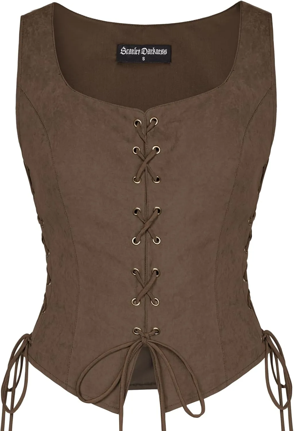 Scarlet Darkness Renaissance Vest for Women Lace Up Medieval Vest Pirate Costume