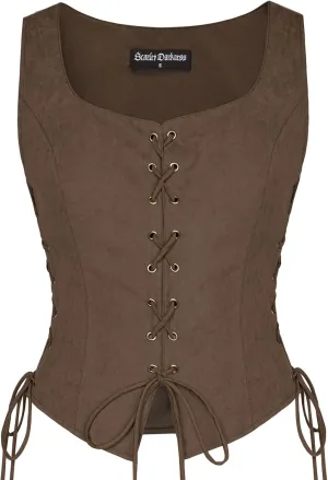Scarlet Darkness Renaissance Vest for Women Lace Up Medieval Vest Pirate Costume